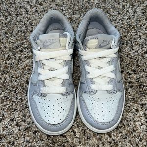 White and Grey Toddler Nike Dunk low